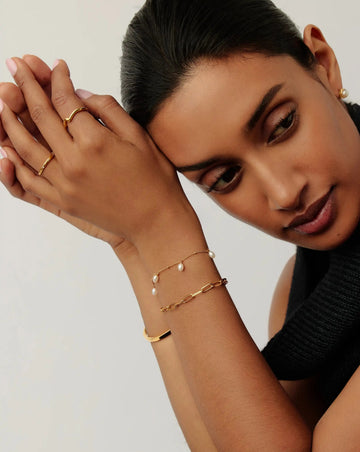 Pearl Baya Baroque Chain Bracelet | 18ct Gold Vermeil/Pearl Bracelets Missoma 