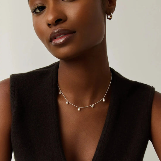 Pearl Baya Baroque Chain Choker | Sterling Silver/Pearl Necklaces Missoma 