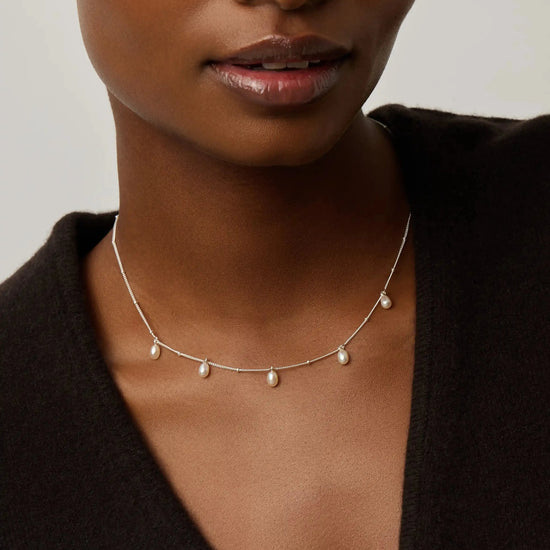 Pearl Baya Baroque Chain Choker | Sterling Silver/Pearl Necklaces Missoma 