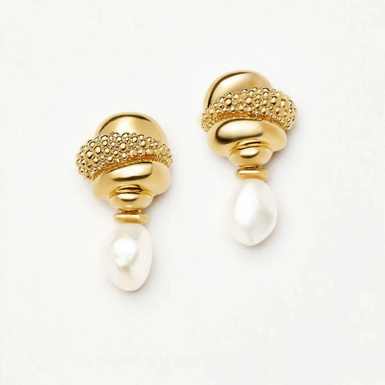 Pearl Baya Charm Drop Earrings | 18ct Gold Plated/Pearl Earrings Missoma 