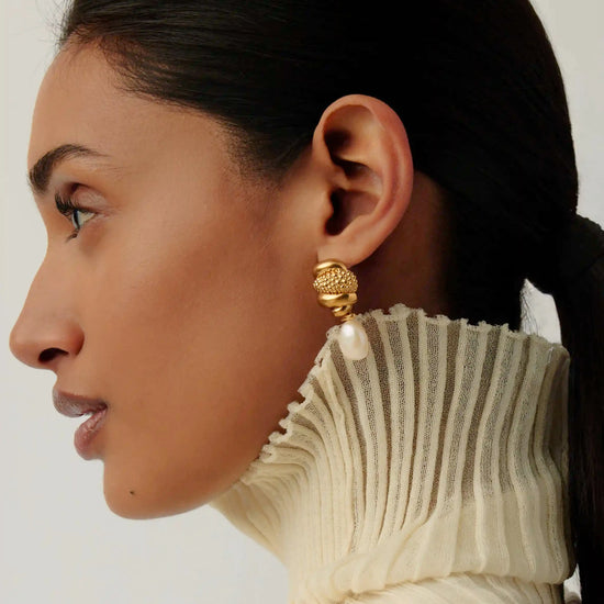 Pearl Baya Charm Drop Earrings | 18ct Gold Plated/Pearl Earrings Missoma 