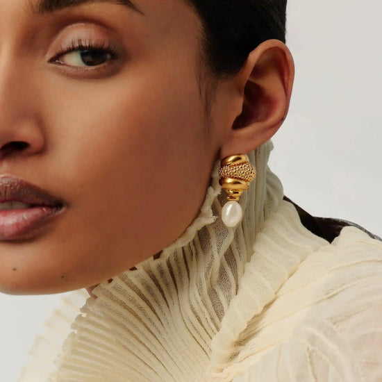 Pearl Baya Charm Drop Earrings | 18ct Gold Plated/Pearl Earrings Missoma 