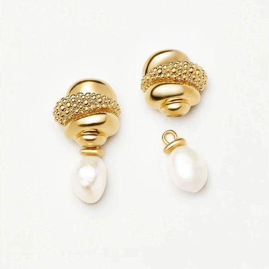 Pearl Baya Charm Drop Earrings | 18ct Gold Plated/Pearl Earrings Missoma 