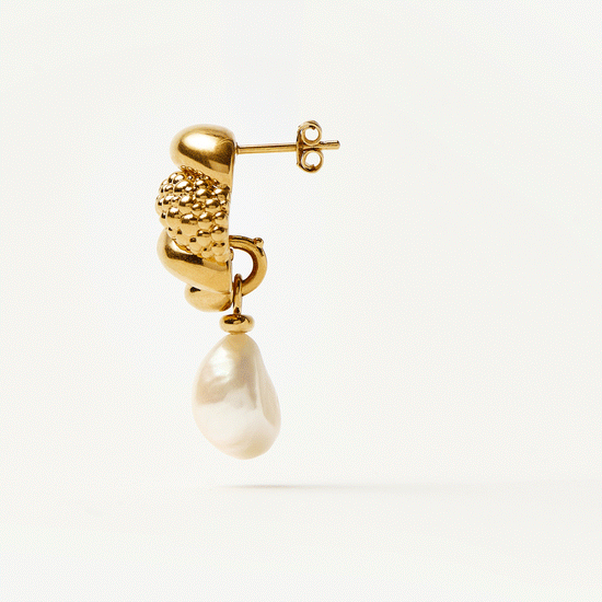 Pearl Baya Charm Drop Earrings | 18ct Gold Plated/Pearl Earrings Missoma 