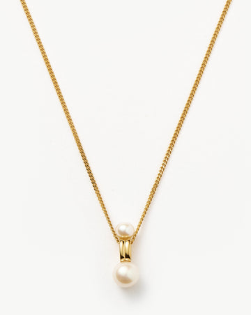 Pearl Ridge Pendant Chain Necklace | 18ct Gold Plated Vermeil/Pearl Necklaces Missoma 