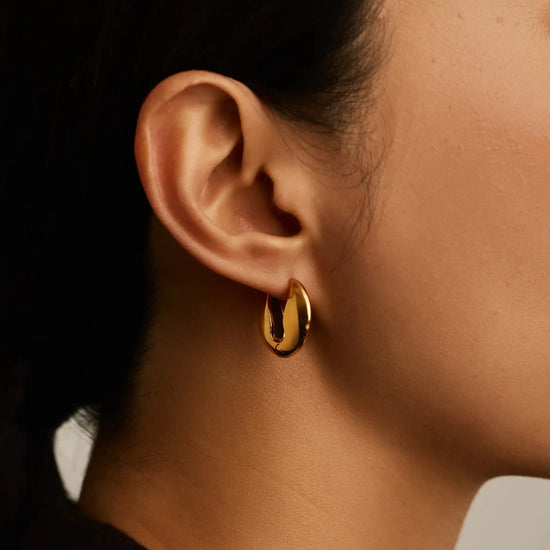 Pebble Hinged Hoop Earrings | 18ct Gold Plated Earrings Missoma 
