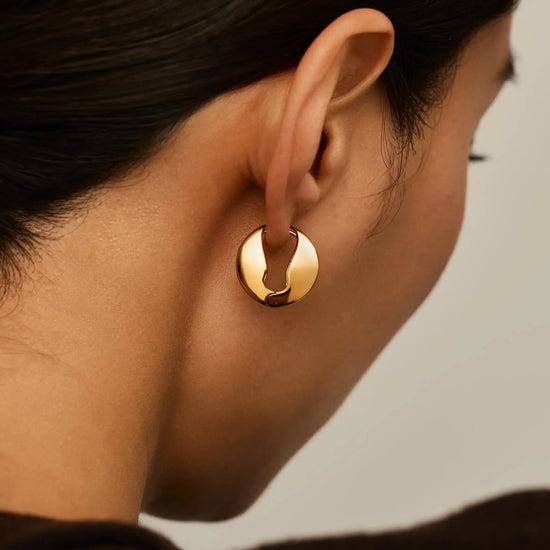 Pebble Hinged Hoop Earrings | 18ct Gold Plated Earrings Missoma 