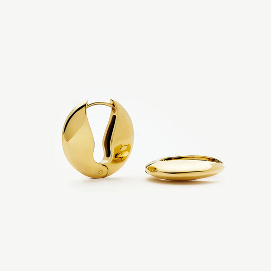Pebble Hinged Hoop Earrings | 18ct Gold Plated Earrings Missoma 