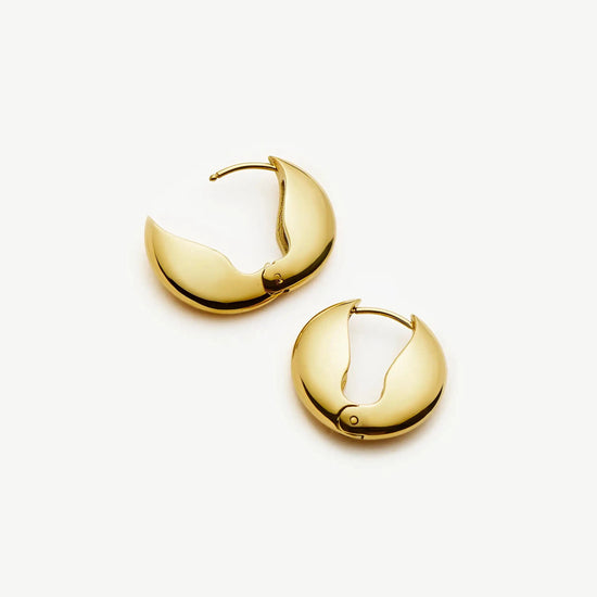Pebble Hinged Hoop Earrings | 18ct Gold Plated Earrings Missoma 
