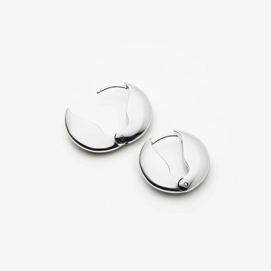 Pebble Hinged Hoop Earrings | Platinum Plated Earrings Missoma 