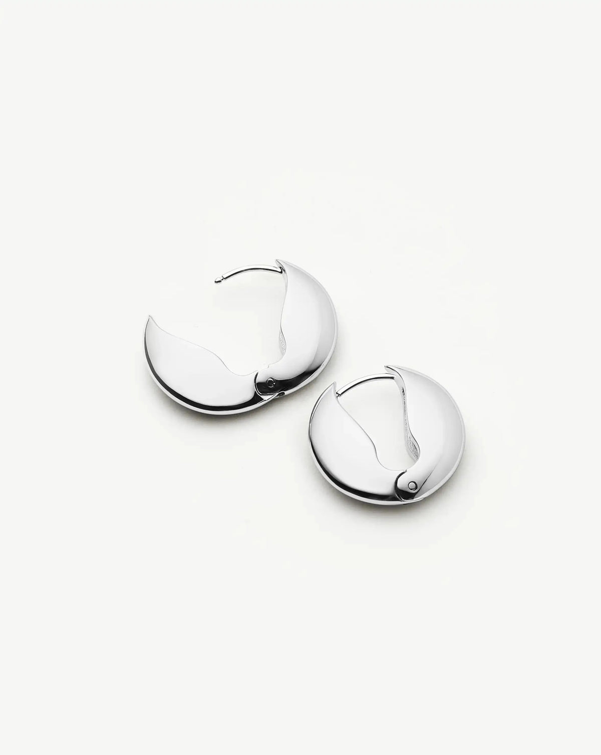 Pebble Hinged Hoop Earrings | Platinum Plated Earrings Missoma 