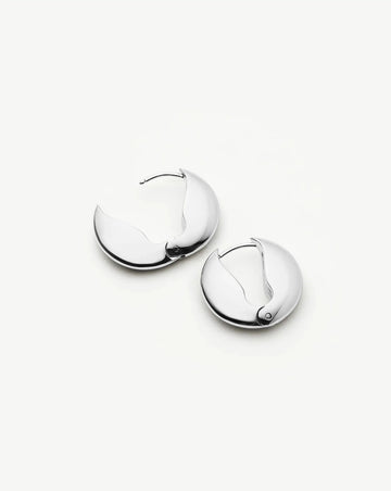 Pebble Hinged Hoop Earrings | Platinum Plated Earrings Missoma 