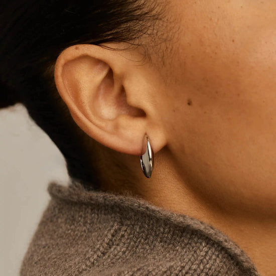 Pebble Hinged Hoop Earrings | Platinum Plated Earrings Missoma 