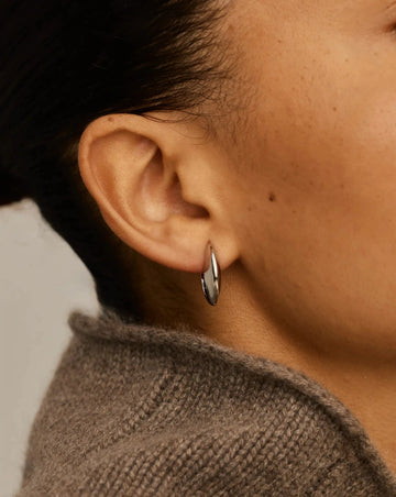 Pebble Hinged Hoop Earrings | Platinum Plated Earrings Missoma 