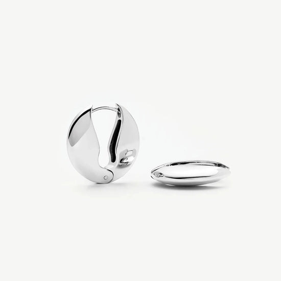 Pebble Hinged Hoop Earrings | Platinum Plated Earrings Missoma 