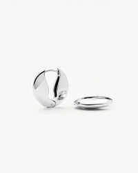 Pebble Hinged Hoop Earrings | Platinum Plated Earrings Missoma 
