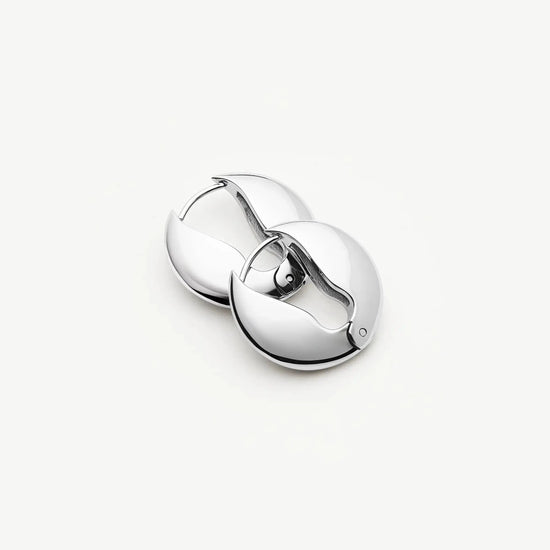 Pebble Hinged Hoop Earrings | Platinum Plated Earrings Missoma 