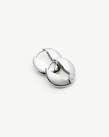 Pebble Hinged Hoop Earrings | Platinum Plated Earrings Missoma 