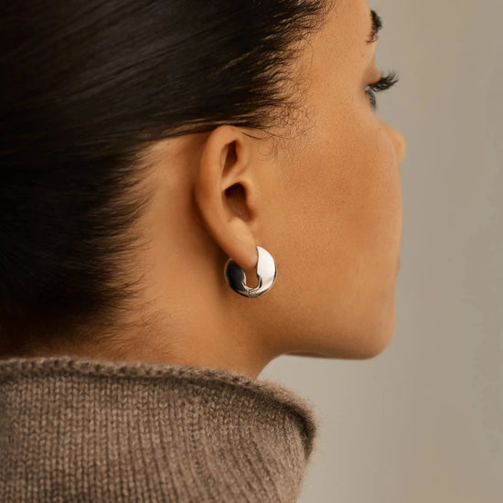 Pebble Hinged Hoop Earrings | Platinum Plated Earrings Missoma 