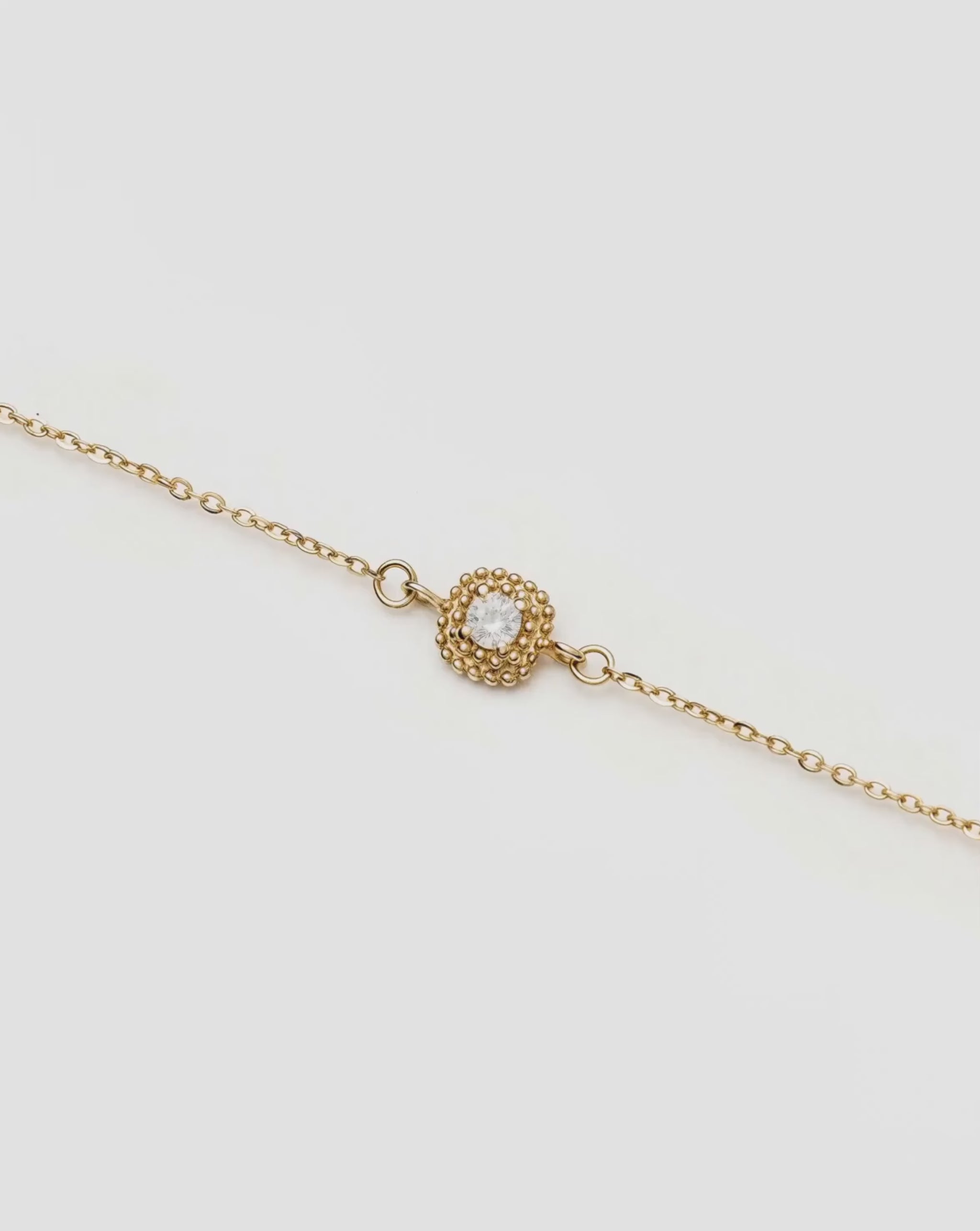 Solid Gold Sapphire Baya Bracelet | 9ct Solid Yellow Gold/Lab Grown White Sapphire Bracelets Missoma 