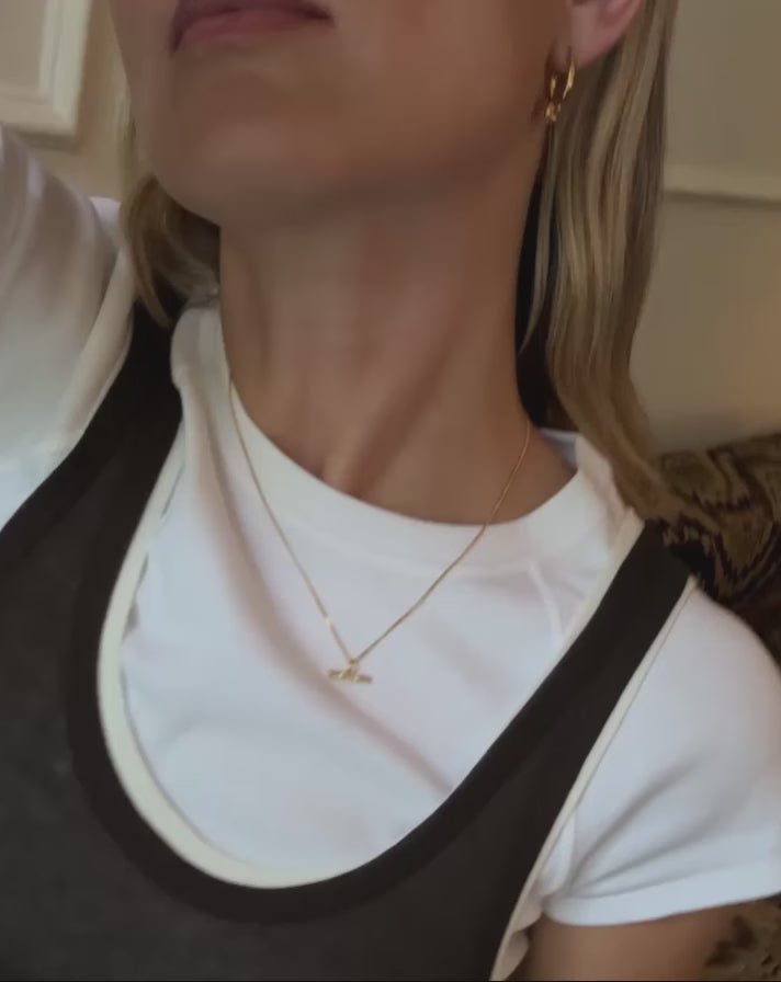 Lucy Williams T-Bar Stone Pendant Necklace | 18ct Gold Vermeil Necklaces Missoma 