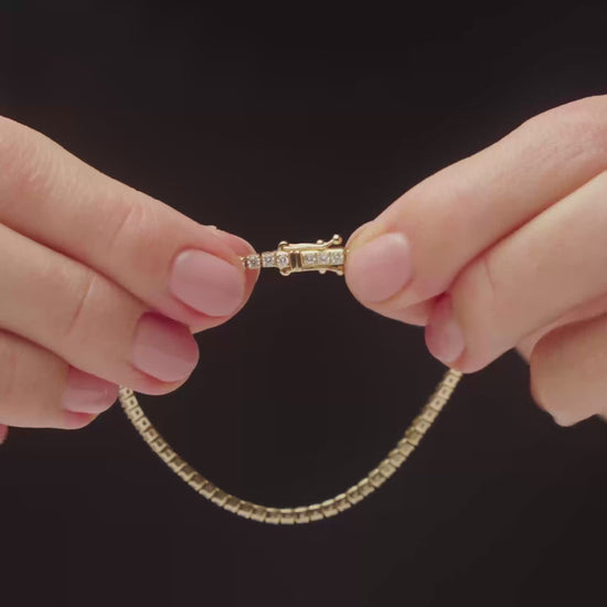missoma - solid gold white diamond tennis bracelet 