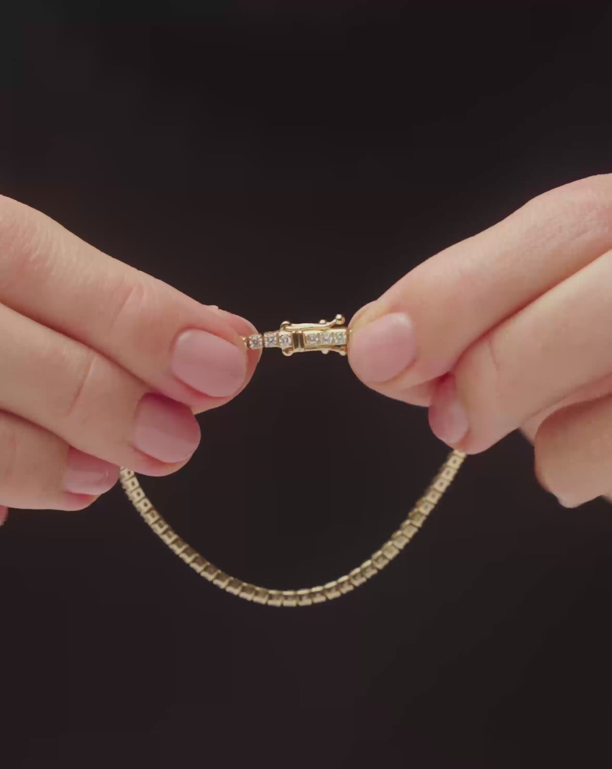 missoma - solid gold white diamond tennis bracelet 