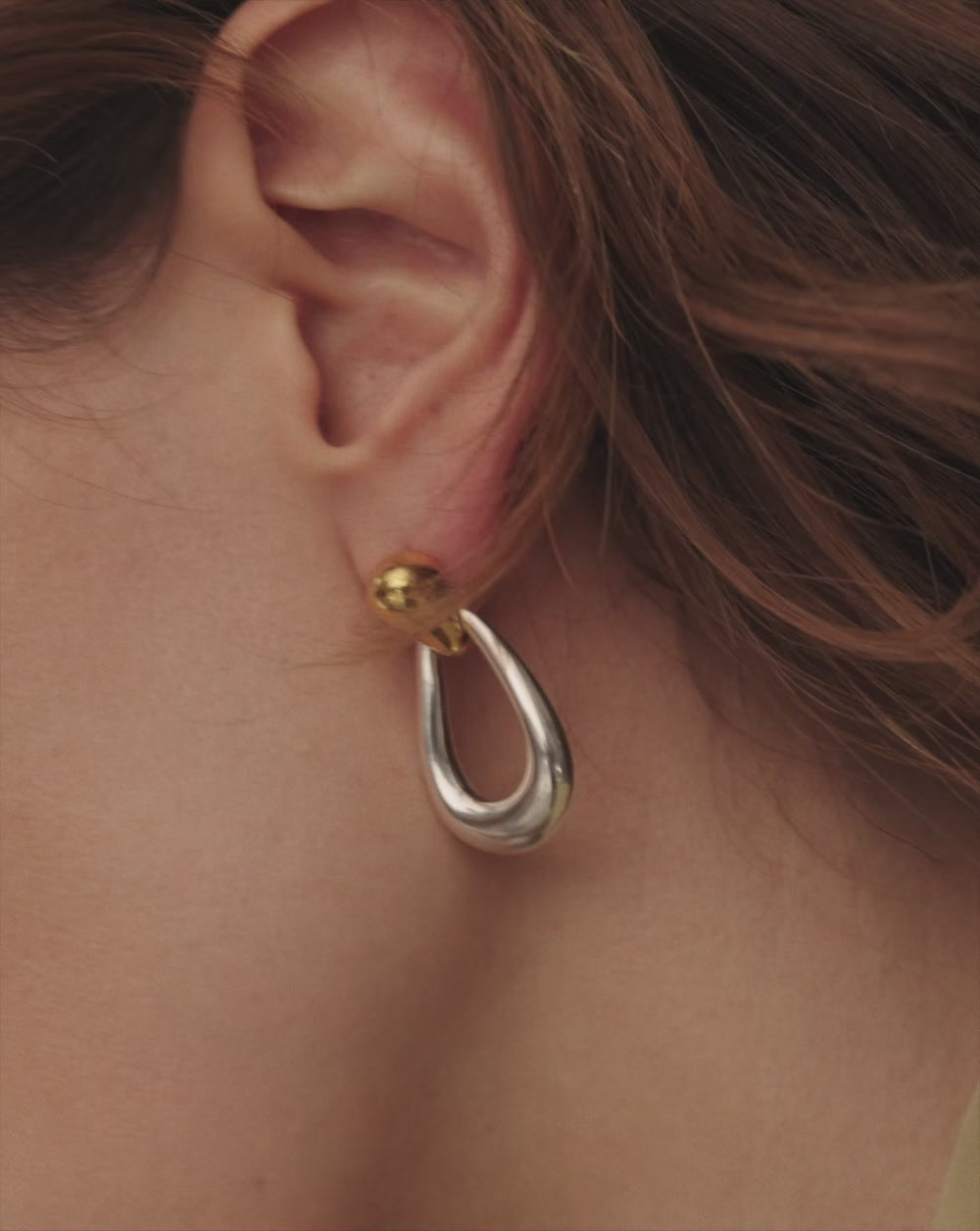 Molten Teardrop Doorknocker Earrings | Mixed Metal