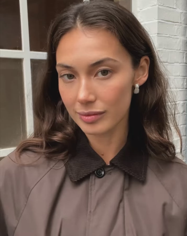 Square Pearl Small Stud Earrings | Silver Plated Missoma 