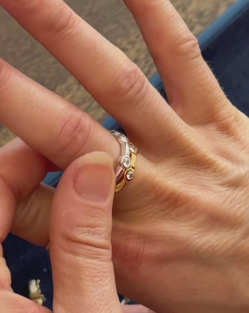 lucy williams - gold and silver tennis ring set