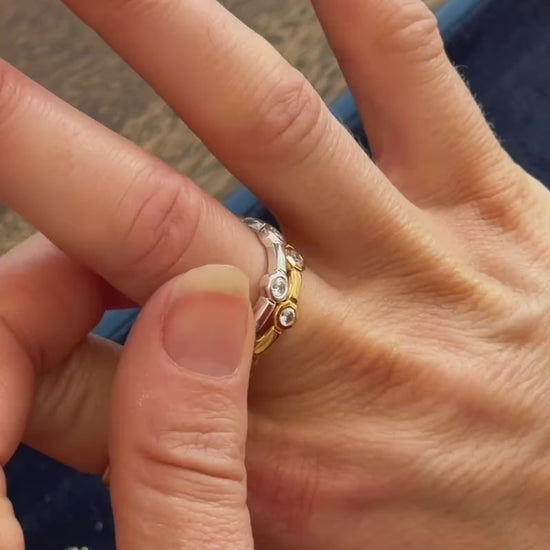 lucy williams - gold and silver tennis ring set