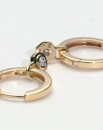Lucy Williams Fine Diamond Drop Huggies | 14ct Yellow Gold Earrings Missoma 