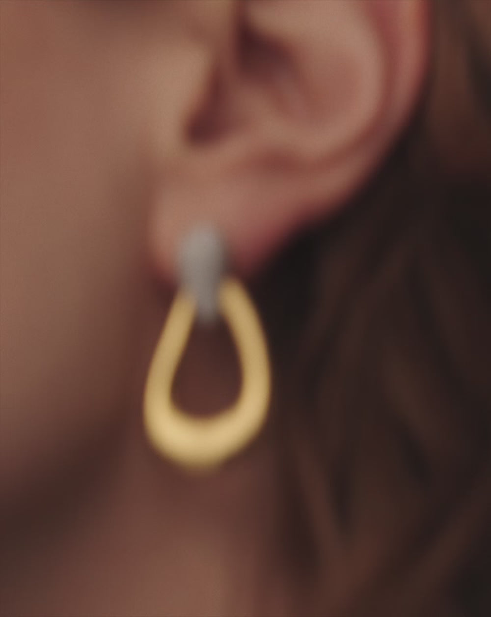 Molten Teardrop Pavé Doorknocker Earrings | 18ct Gold Plated/Cubic Zirconia