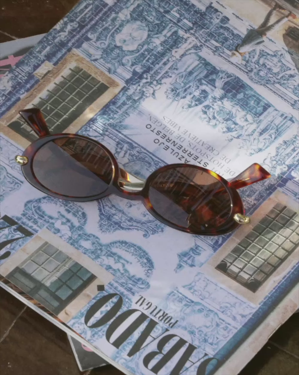 Jimmy Fairly Elvissa Oval Sunglasses | Gold Plated/Brown Tortoise