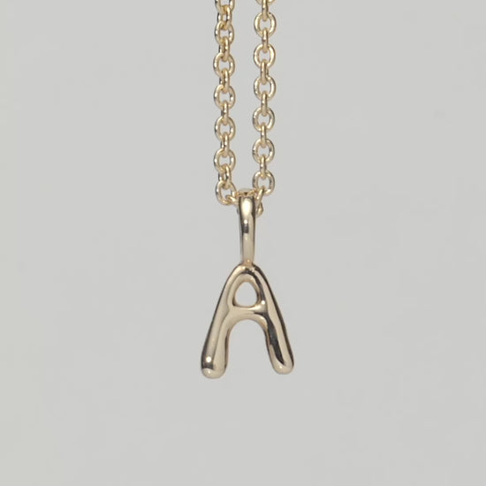 Fine Initial Mini Pendant Necklace - A | 14ct Solid Gold Necklaces Missoma 