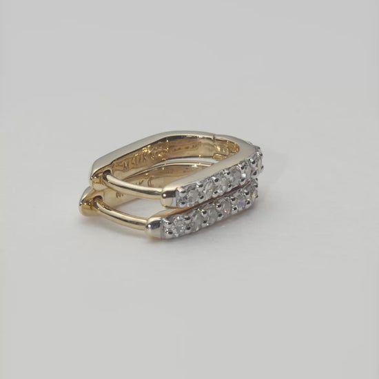 Fine Diamond Ovate Mini Hoop Earrings | 14ct Solid Gold/Diamond Earrings Missoma 