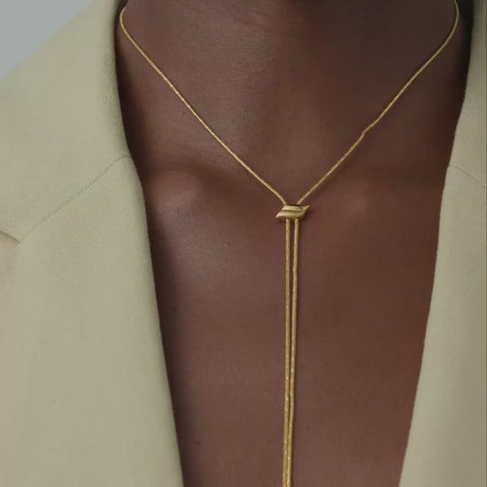 Savi Slider Lariat Chain Necklace | 18ct Gold Vermeil Necklaces Missoma 