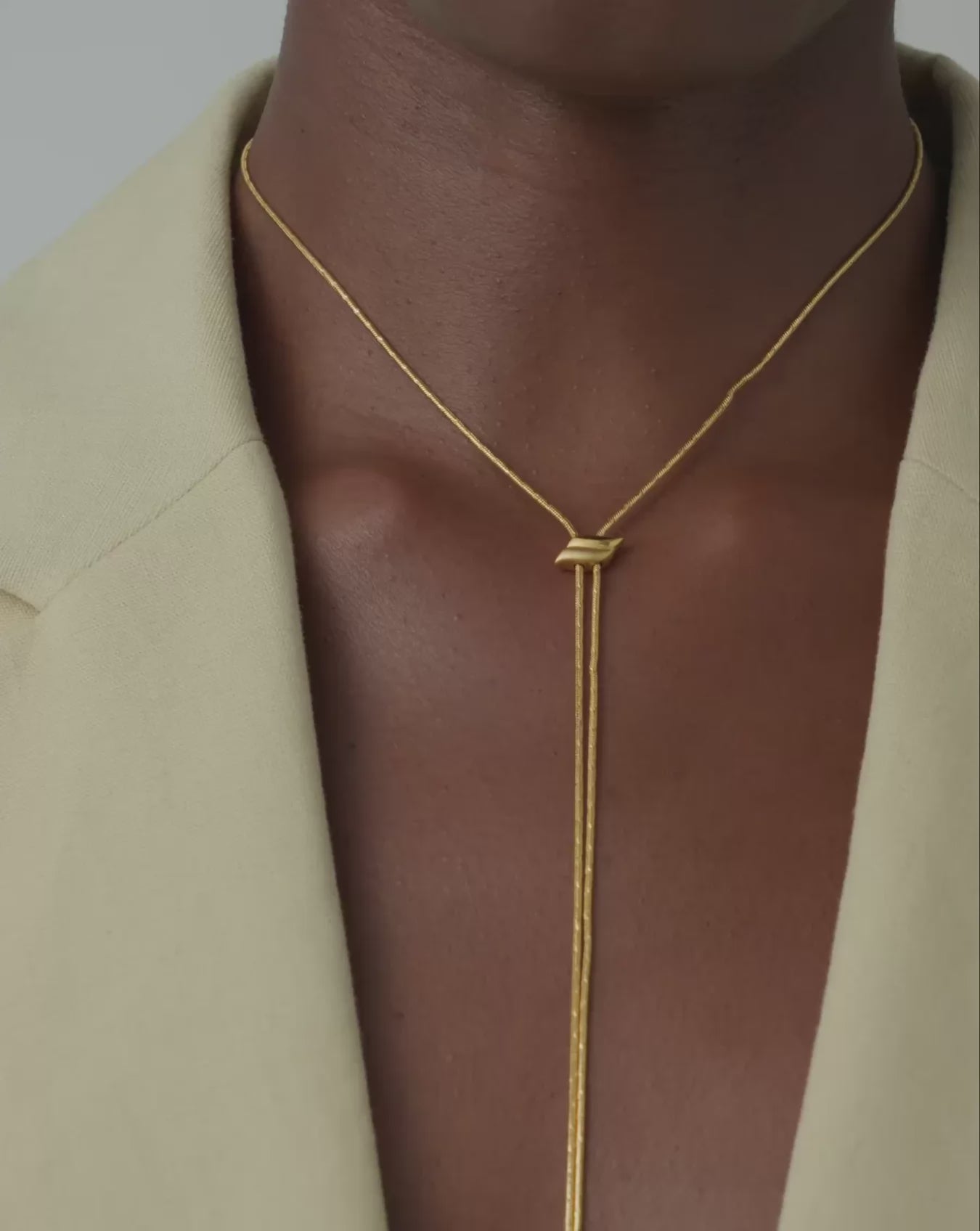 Savi Slider Lariat Chain Necklace | 18ct Gold Vermeil Necklaces Missoma 