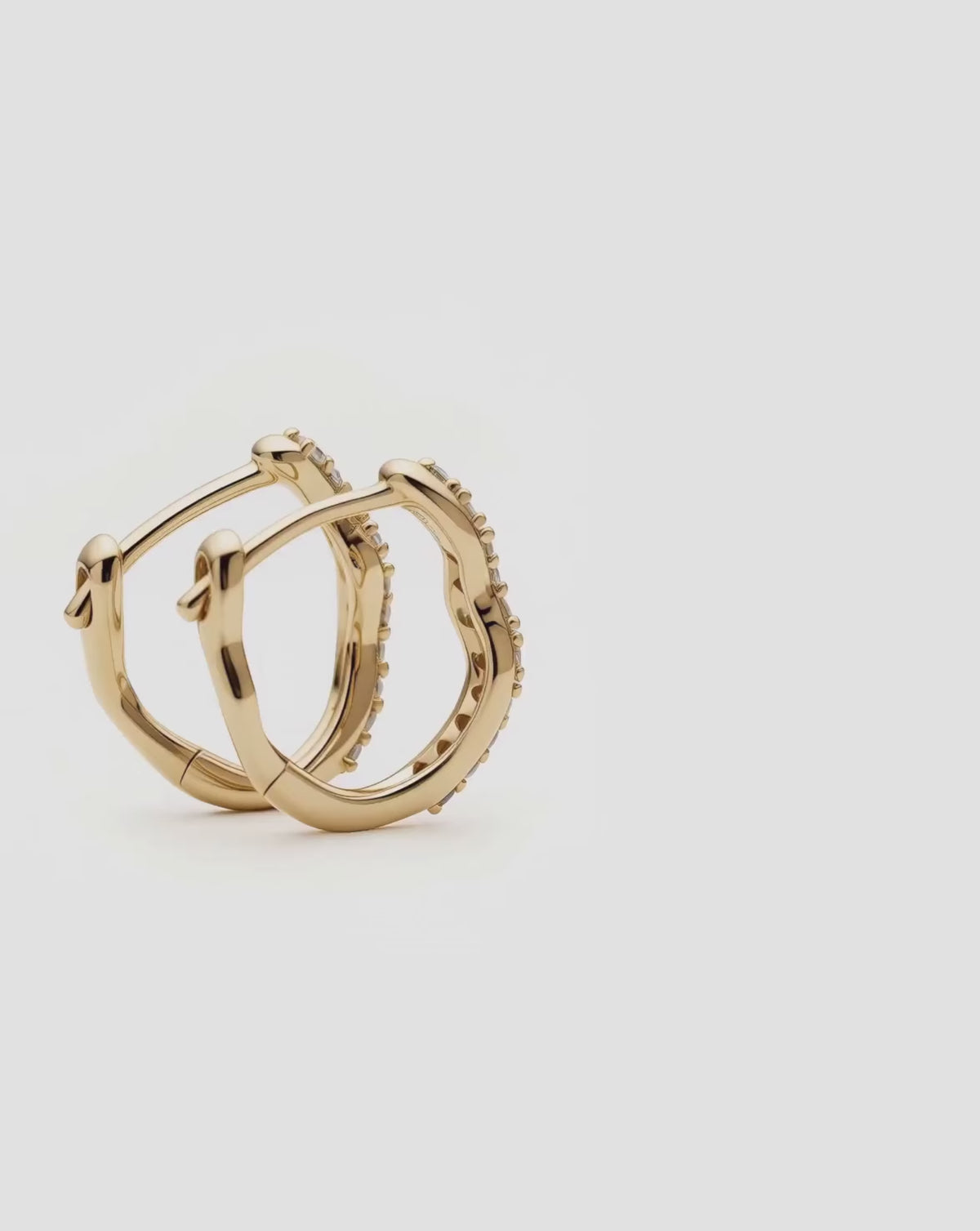 Solid Gold Diamond Molten Snow Huggie Earrings | 9ct Solid Yellow Gold/Lab Grown Diamonds Earrings Missoma 
