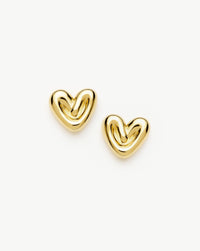 Puffy Heart Stud Earrings | 18ct Gold Plated Earrings Missoma 