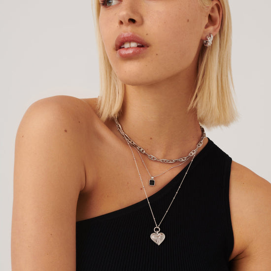 Ridge Heart Charm Necklace Necklaces Missoma 