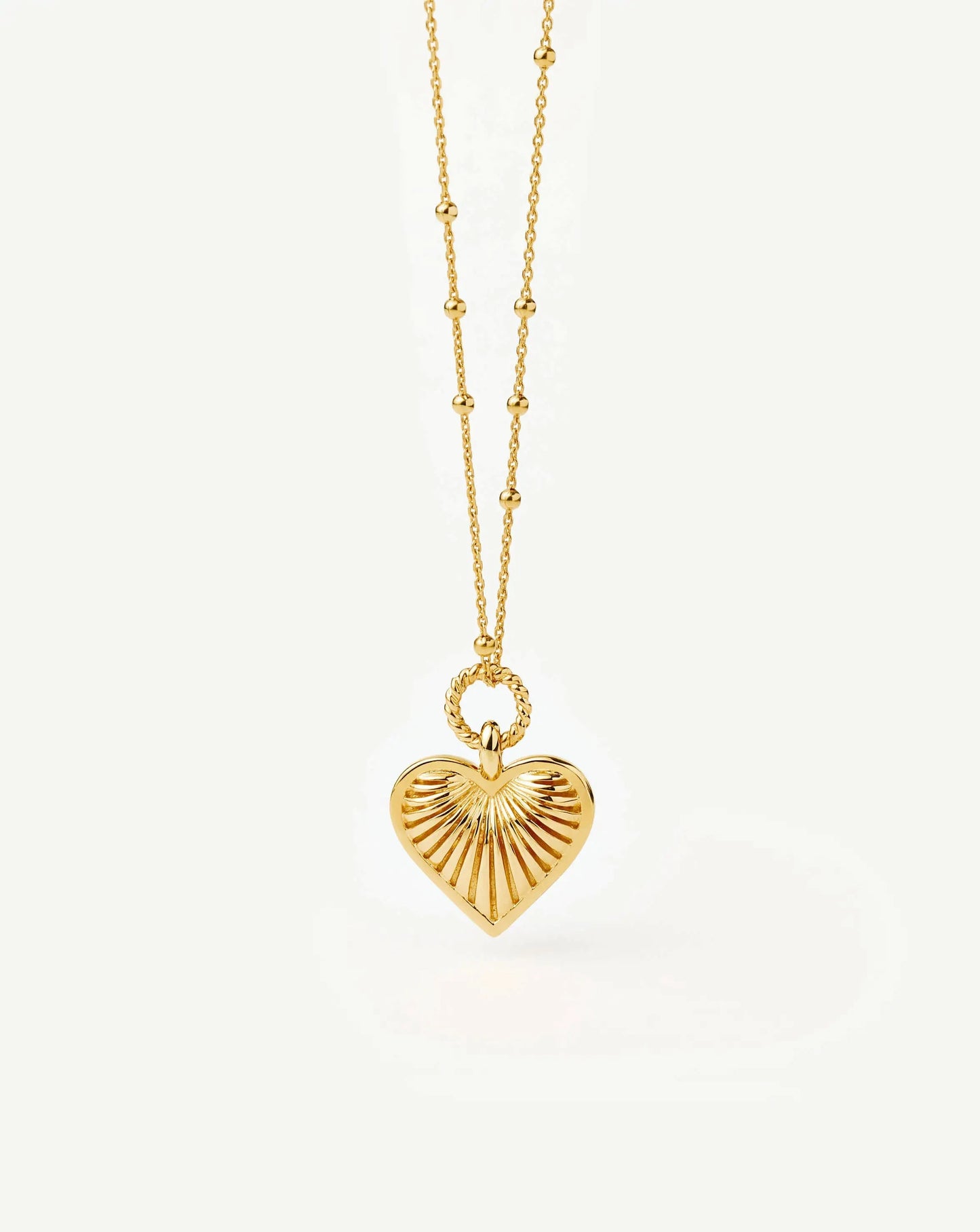 Ridge Heart Charm Pendant Necklace | 18ct Gold Plated Necklaces Missoma 