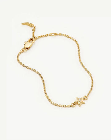 Ridge Star Chain Bracelet | 18ct Gold Plated/Cubic Zirconia Bracelets Missoma 