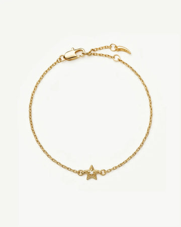 Ridge Star Chain Bracelet | 18ct Gold Plated/Cubic Zirconia Bracelets Missoma 