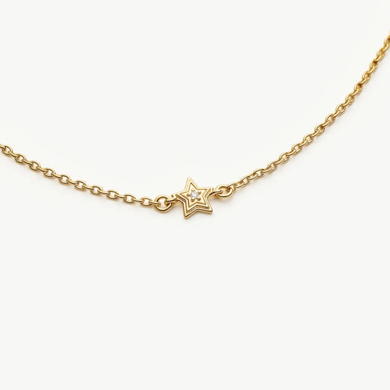 Ridge Star Chain Bracelet | 18ct Gold Plated/Cubic Zirconia Bracelets Missoma 