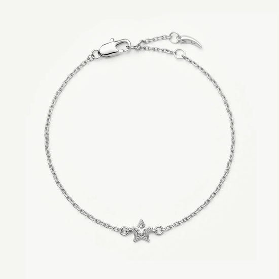 Ridge Star Chain Bracelet | Silver Plated/Cubic Zirconia Bracelets Missoma 