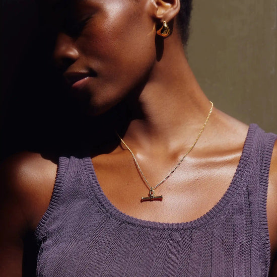 Ridge T-Bar Chain Necklace | 18ct Gold Plated Necklaces Missoma 