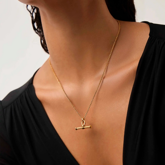 Ridge T-Bar Chain Necklace | 18ct Gold Plated Necklaces Missoma 
