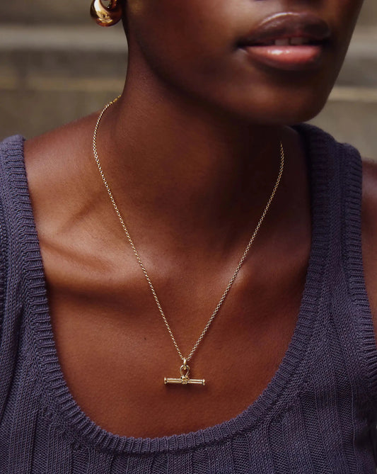 Ridge T-Bar Chain Necklace | 18ct Gold Plated Necklaces Missoma 