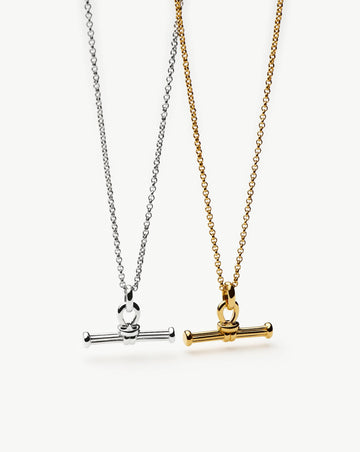 Ridge T-Bar Chain Necklace | 18ct Gold Plated Necklaces Missoma 